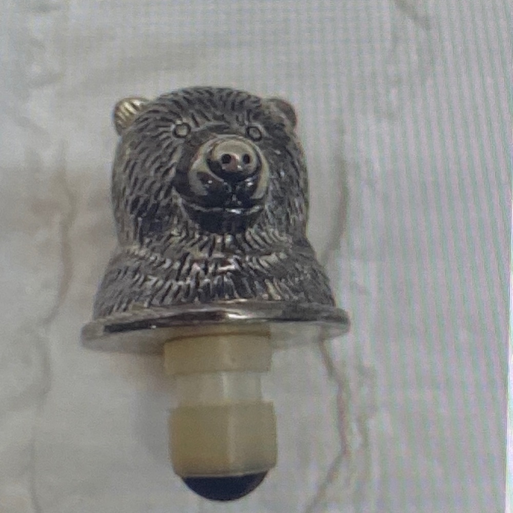 Bear‎ Silver Plated Wine Stopper Neiman Marcus